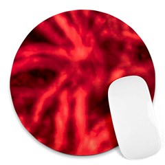 Cadmium Red Abstract Stars Round Mousepads by DimitriosArt