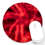 Cadmium Red Abstract Stars Round Mousepads Front