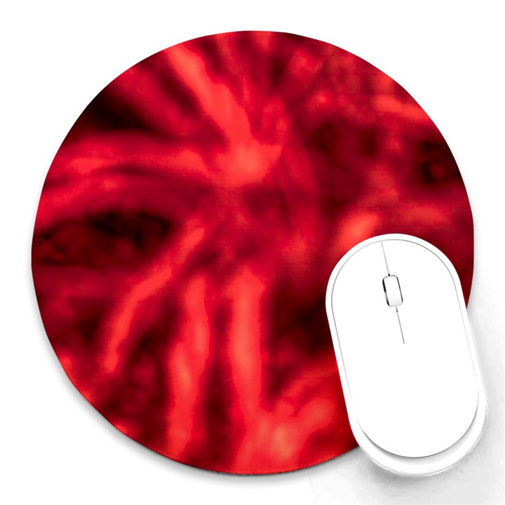 Cadmium Red Abstract Stars Round Mousepads