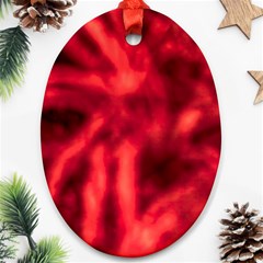 Cadmium Red Abstract Stars Ornament (oval) by DimitriosArt