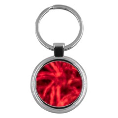 Cadmium Red Abstract Stars Key Chain (round) by DimitriosArt