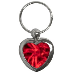 Cadmium Red Abstract Stars Key Chain (heart) by DimitriosArt