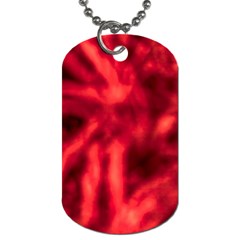 Cadmium Red Abstract Stars Dog Tag (two Sides) by DimitriosArt