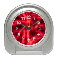 Cadmium Red Abstract Stars Travel Alarm Clock