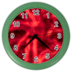 Cadmium Red Abstract Stars Color Wall Clock