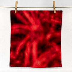 Cadmium Red Abstract Stars Face Towel