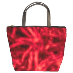 Cadmium Red Abstract Stars Bucket Bag