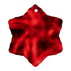 Cadmium Red Abstract Stars Ornament (snowflake) by DimitriosArt