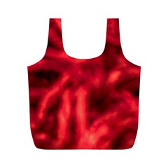 Cadmium Red Abstract Stars Full Print Recycle Bag (M)