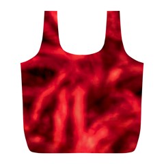 Cadmium Red Abstract Stars Full Print Recycle Bag (L)