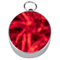 Cadmium Red Abstract Stars Silver Compasses