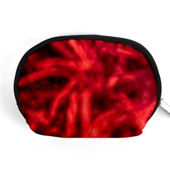 Cadmium Red Abstract Stars Accessory Pouch (Medium)