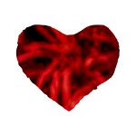 Cadmium Red Abstract Stars Standard 16  Premium Flano Heart Shape Cushions Front