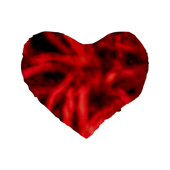 Cadmium Red Abstract Stars Standard 16  Premium Flano Heart Shape Cushions