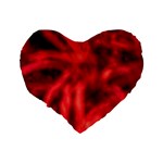 Cadmium Red Abstract Stars Standard 16  Premium Flano Heart Shape Cushions Back