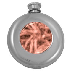 Rose Abstract Stars Round Hip Flask (5 Oz) by DimitriosArt