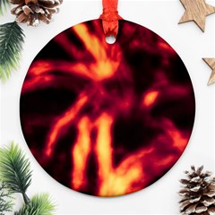 Lava Abstract Stars Round Ornament (two Sides) by DimitriosArt