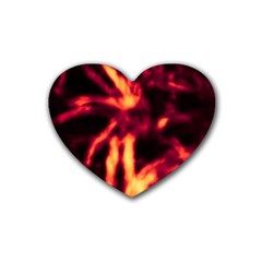 Lava Abstract Stars Rubber Heart Coaster (4 Pack) by DimitriosArt