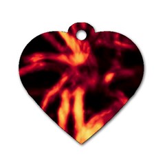 Lava Abstract Stars Dog Tag Heart (two Sides) by DimitriosArt