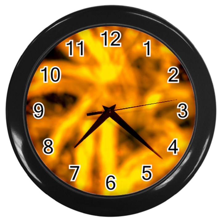 Golden Abstract Stars Wall Clock (Black)