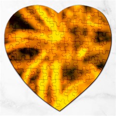 Golden Abstract Stars Jigsaw Puzzle (heart) by DimitriosArt