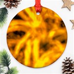 Golden Abstract Stars Round Ornament (Two Sides) Front