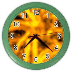 Golden Abstract Stars Color Wall Clock by DimitriosArt