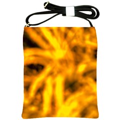 Golden Abstract Stars Shoulder Sling Bag by DimitriosArt