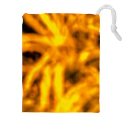 Golden Abstract Stars Drawstring Pouch (4xl) by DimitriosArt