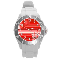 Gradient Round Plastic Sport Watch (l) by Sparkle