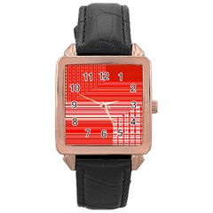 Gradient Rose Gold Leather Watch 