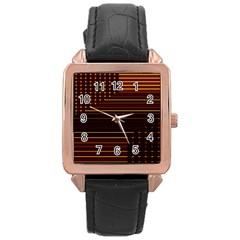 Gradient Rose Gold Leather Watch 