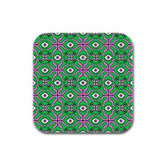 Abstract Illustration With Eyes Rubber Square Coaster (4 Pack) by SychEva