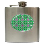 Abstract Illustration With Eyes Hip Flask (6 oz) Front