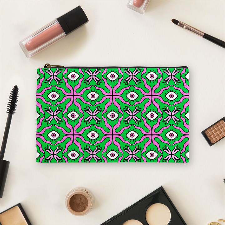 Abstract Illustration With Eyes Cosmetic Bag (Medium)