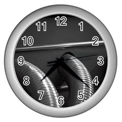 Tubes Of Power Wall Clock (silver) by DimitriosArt