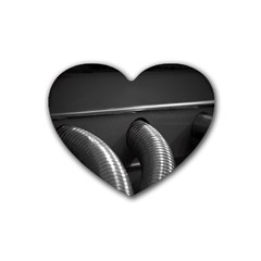 Tubes Of Power Rubber Coaster (heart) by DimitriosArt