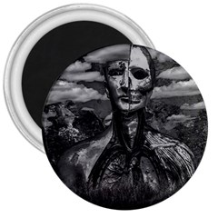 Bw Creepy Fantasy Scene Artwork 3  Magnets