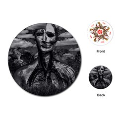 Bw Creepy Fantasy Scene Artwork Playing Cards Single Design (round) by dflcprintsclothing