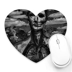 Bw Creepy Fantasy Scene Artwork Heart Mousepads by dflcprintsclothing