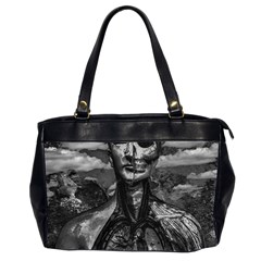 Bw Creepy Fantasy Scene Artwork Oversize Office Handbag (2 Sides) by dflcprintsclothing