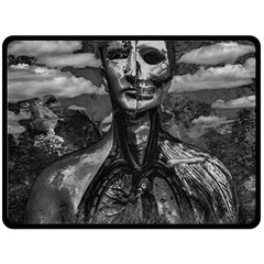 Bw Creepy Fantasy Scene Artwork Fleece Blanket (large)  by dflcprintsclothing