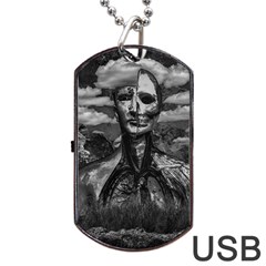 Bw Creepy Fantasy Scene Artwork Dog Tag Usb Flash (one Side) by dflcprintsclothing