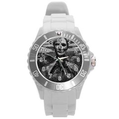 Bw Creepy Fantasy Scene Artwork Round Plastic Sport Watch (l) by dflcprintsclothing