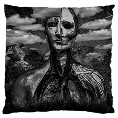 Bw Creepy Fantasy Scene Artwork Large Flano Cushion Case (one Side) by dflcprintsclothing