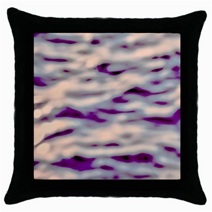 Orange  Waves Abstract Series No1 Throw Pillow Case (Black)