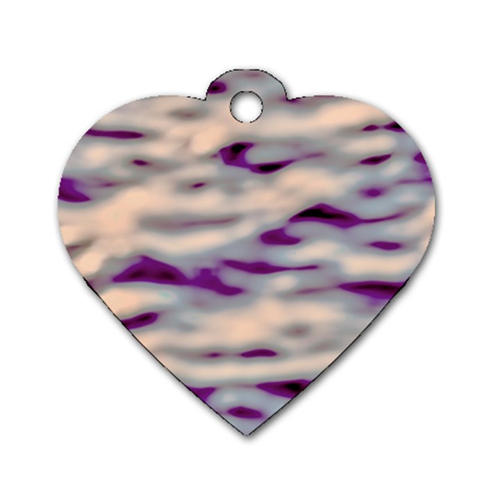 Orange  Waves Abstract Series No1 Dog Tag Heart (Two Sides)