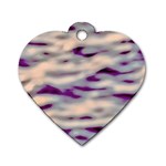 Orange  Waves Abstract Series No1 Dog Tag Heart (Two Sides) Back