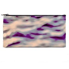 Orange  Waves Abstract Series No1 Pencil Case by DimitriosArt