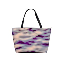 Orange  Waves Abstract Series No1 Classic Shoulder Handbag by DimitriosArt